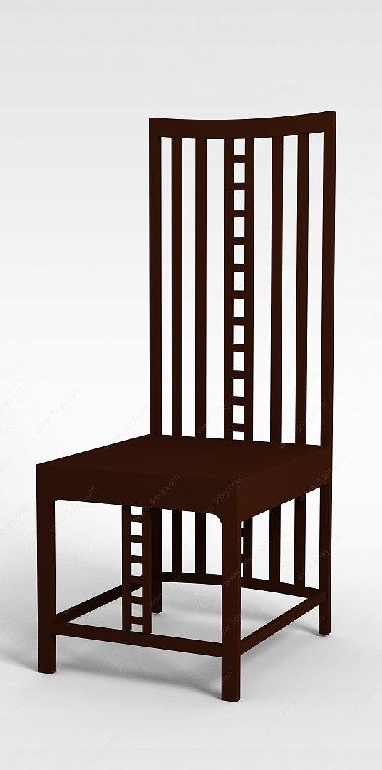 精美中式实木餐椅3D模型