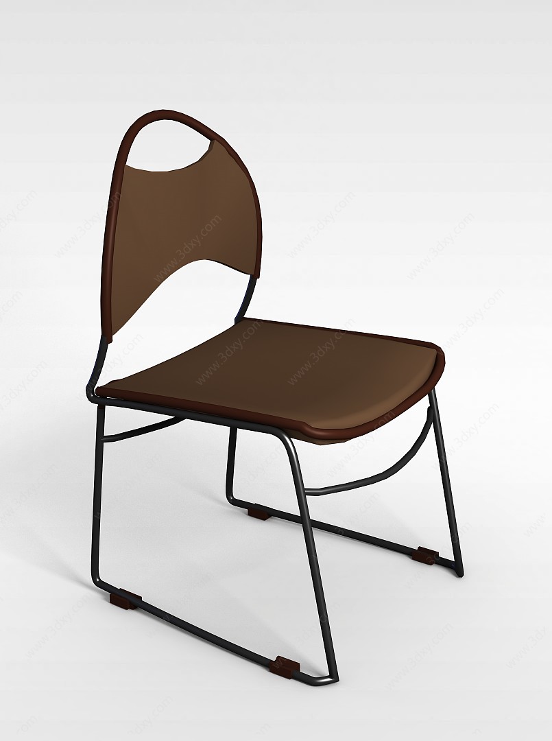 咖啡色休闲座椅3D模型