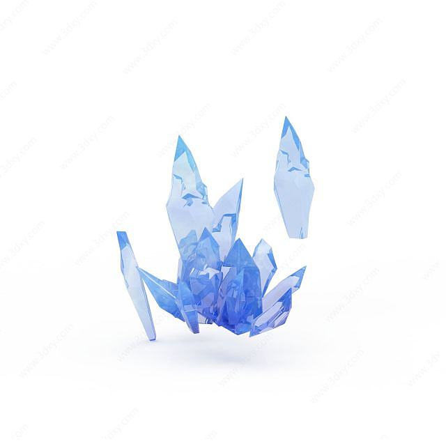 天蓝色水晶3D模型