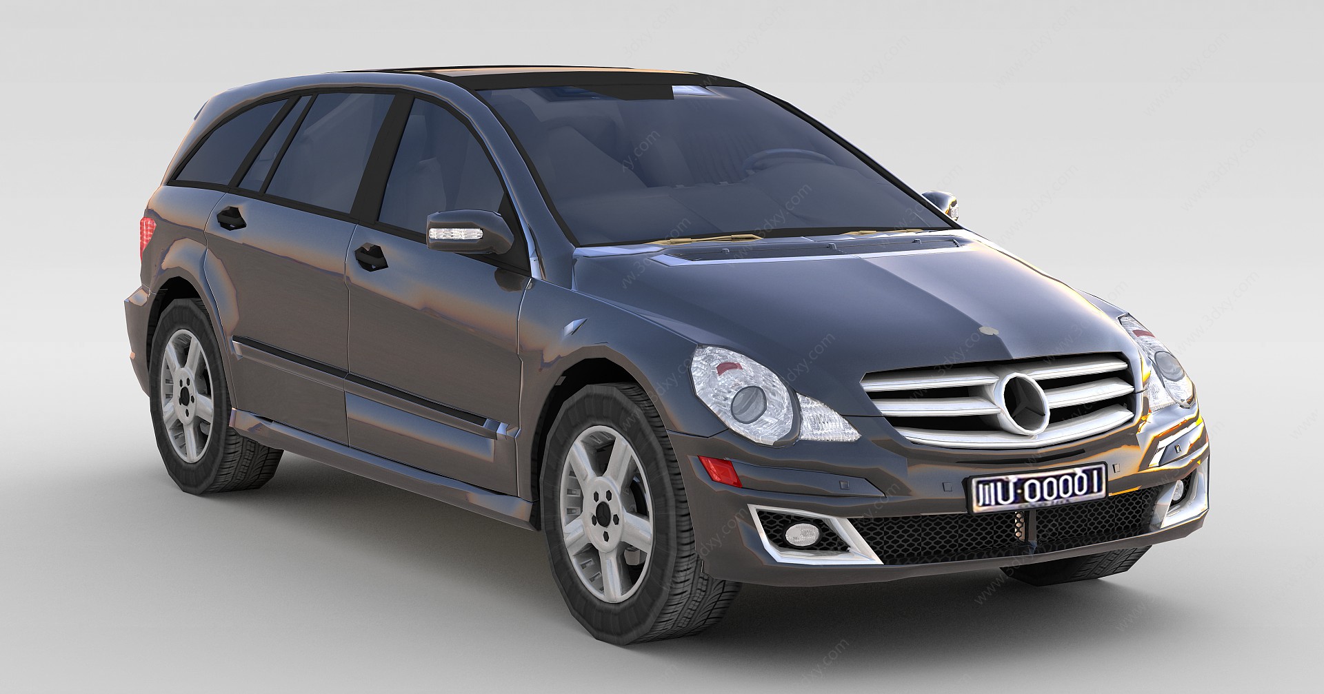 灰色奔驰车3D模型