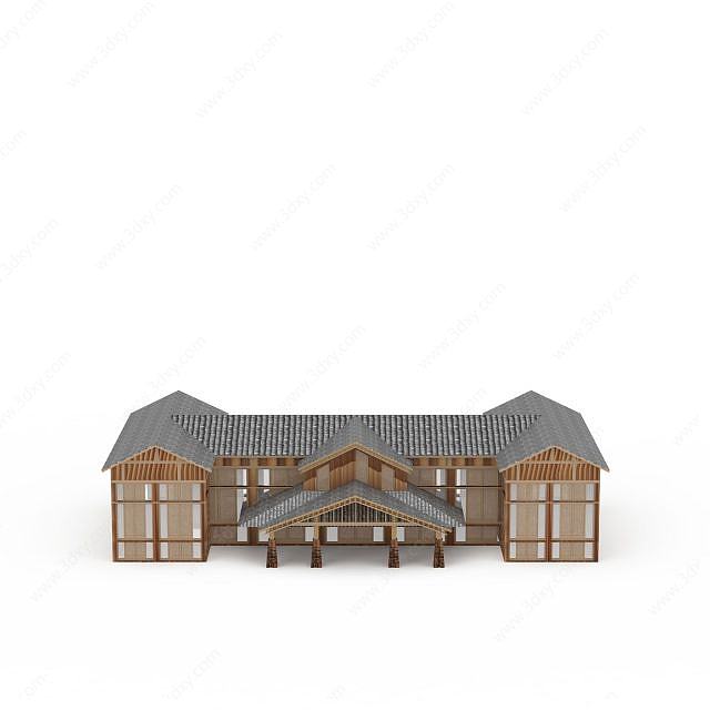 日式木屋建筑3D模型