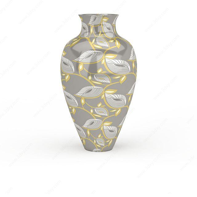 精美陶瓷印花瓶子摆件3D模型