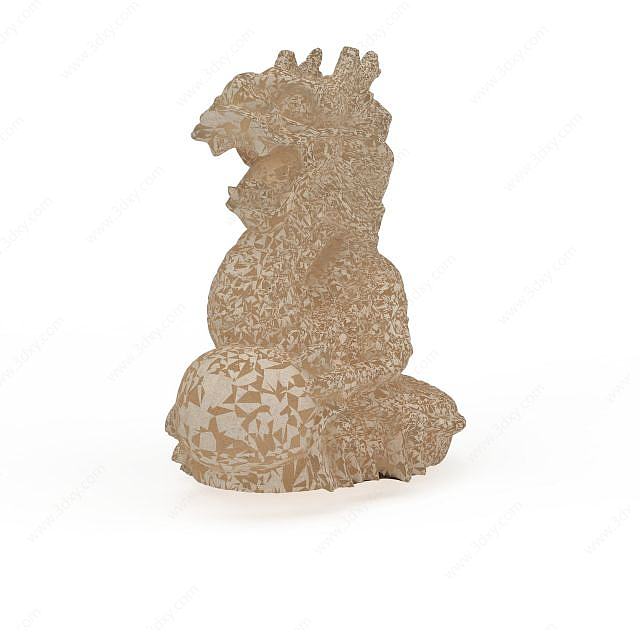 龙石雕3D模型