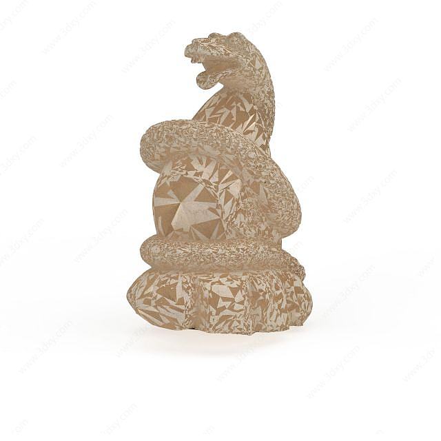 蛇石雕3D模型