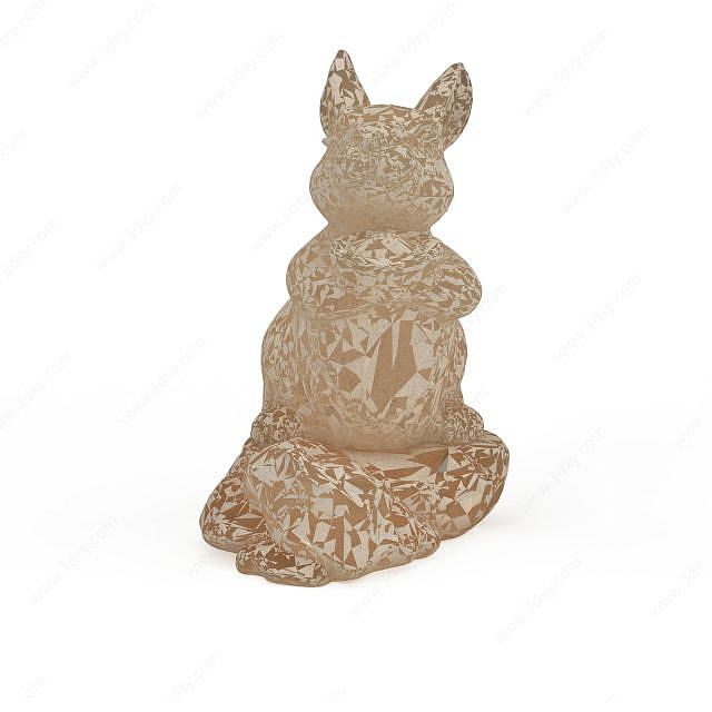 兔石雕3D模型