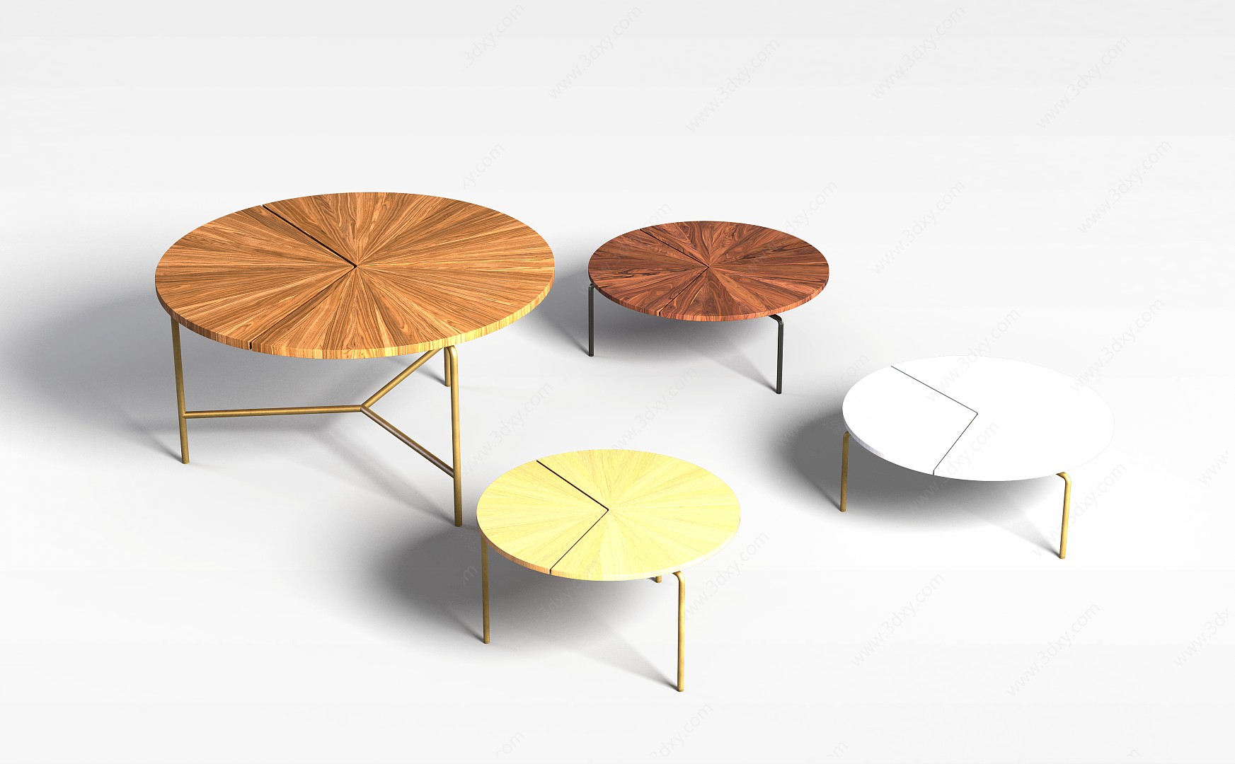 简易小圆桌组合3D模型