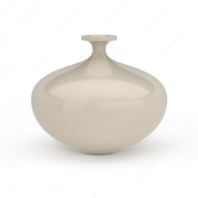 精美裸色陶罐工艺品3D模型