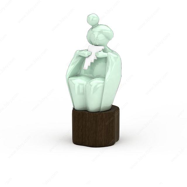 陶瓷人物玩偶摆件3D模型