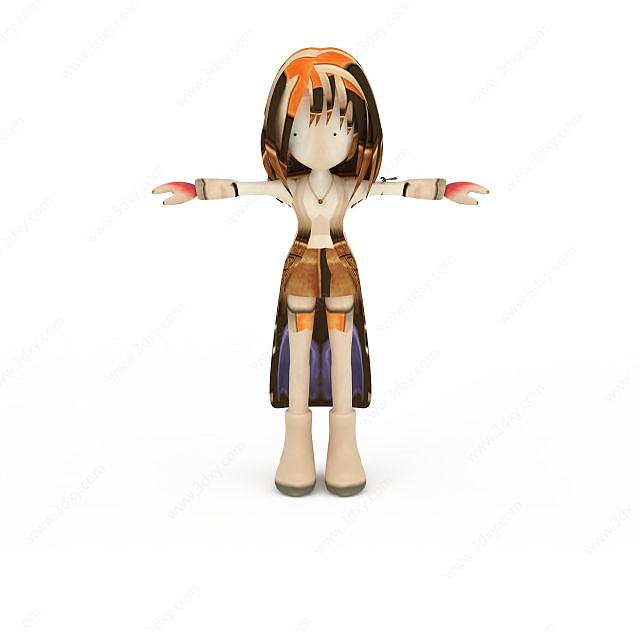 最终幻想游戏人物角色女孩3D模型