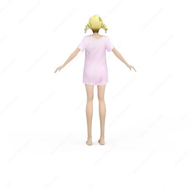 游戏人物居家女孩3D模型