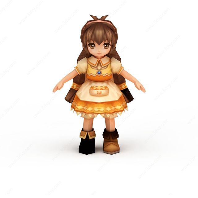 动漫角色日系小女孩3D模型