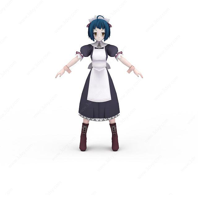 日系仆女动漫人物3D模型