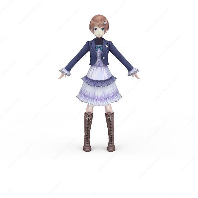 日系动漫女孩3D模型