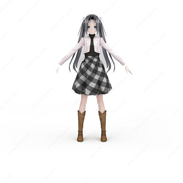 日系动漫小女生3D模型