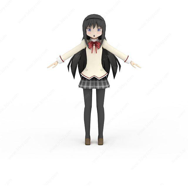 日系动漫美少女3D模型