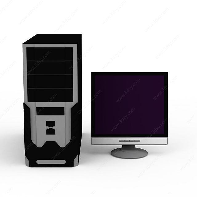 电脑主机显示器3D模型