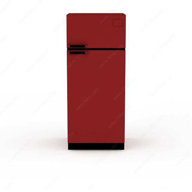 红色冰箱3D模型
