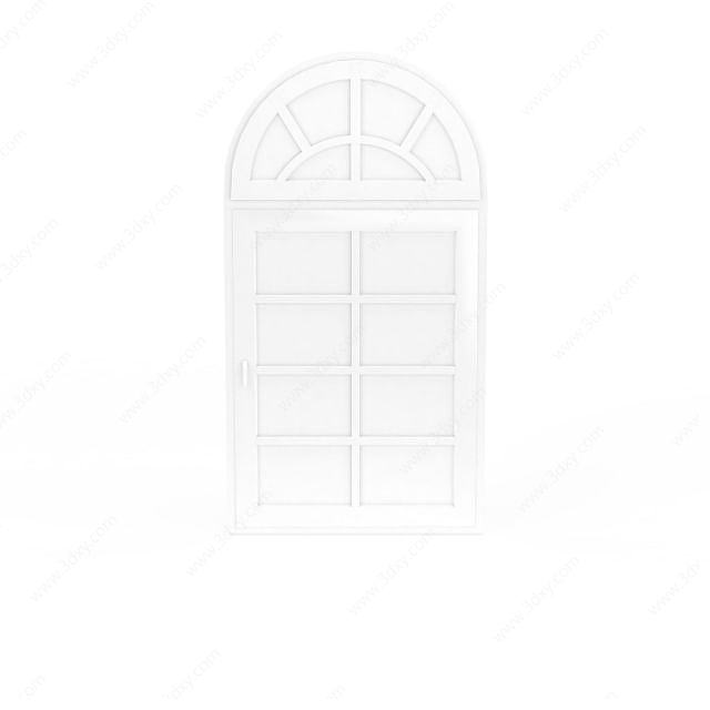 欧式白色门窗3D模型