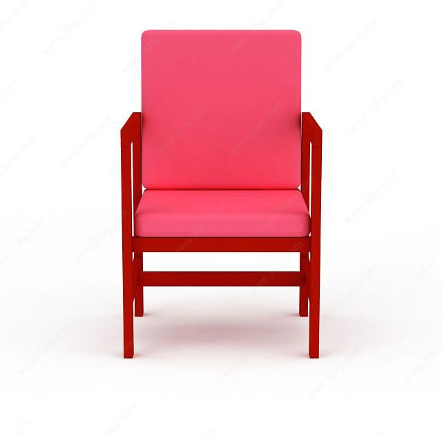 现代粉红色休闲椅3D模型