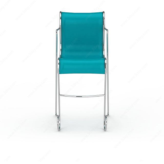 蓝色高脚椅3D模型
