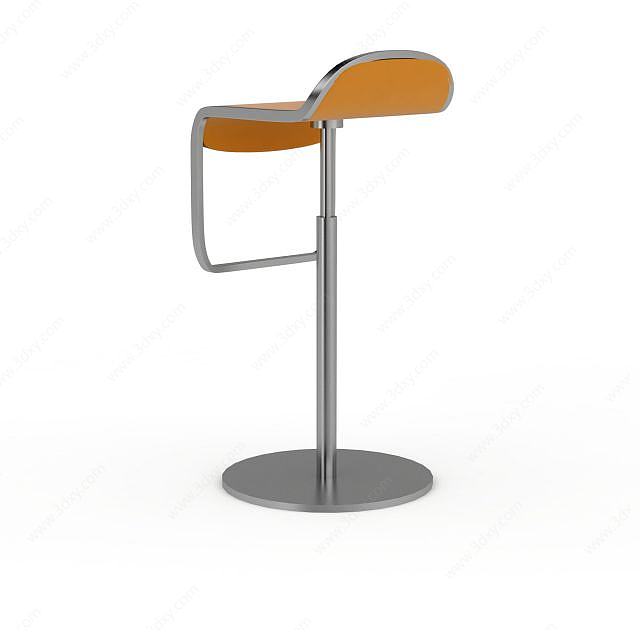 橙色吧台椅3D模型