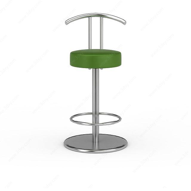 时尚绿色高脚吧凳3D模型