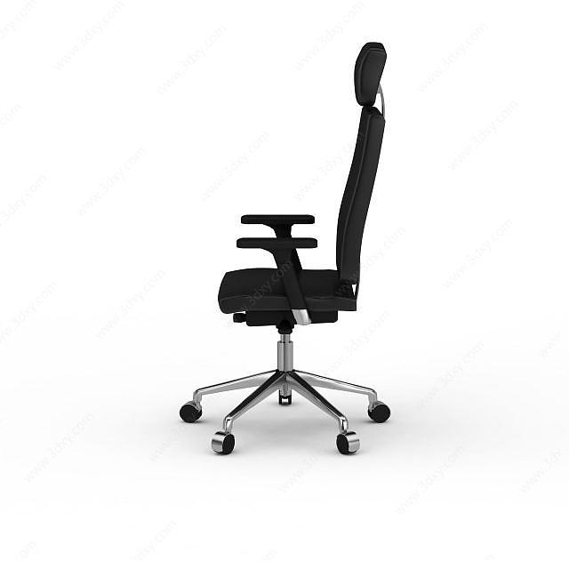 现代黑色办公转椅3D模型