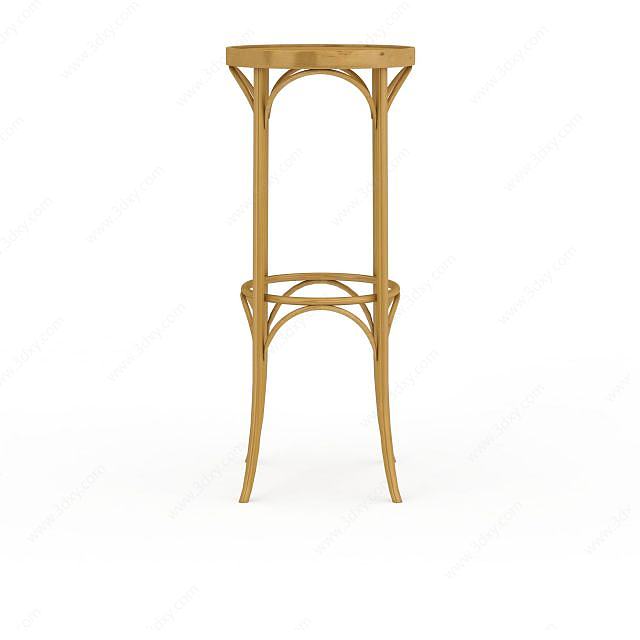现代实木吧凳3D模型