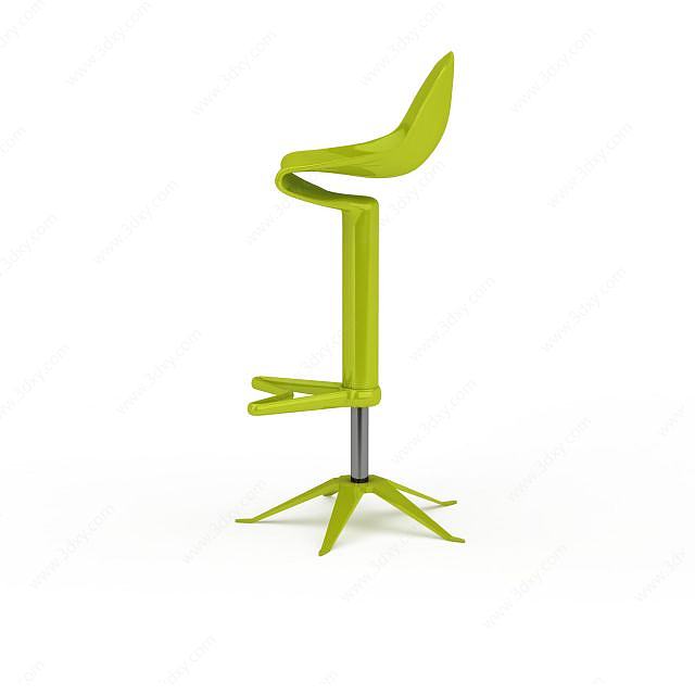 时尚果绿色高脚吧椅3D模型