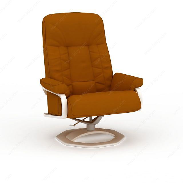 时尚姜黄色布艺休闲椅3D模型