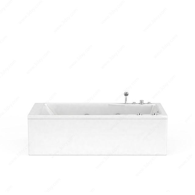现代长方形多功能浴缸3D模型