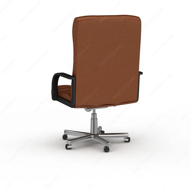 现代棕色办公椅3D模型