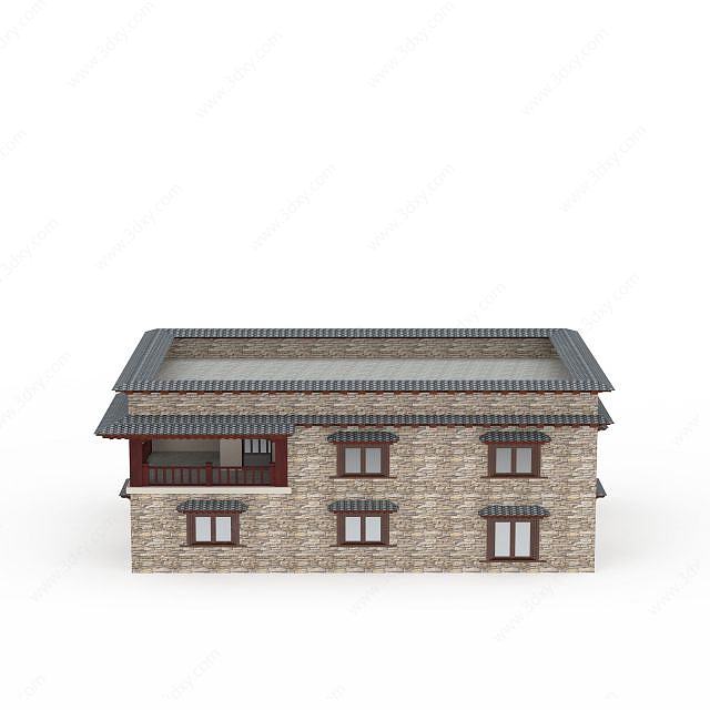 居民砖瓦房3D模型