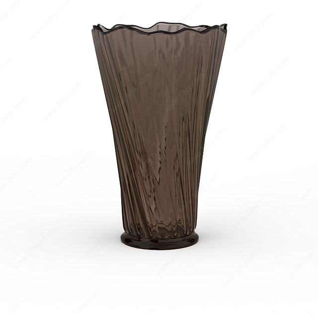 精美褐色玻璃花瓶3D模型