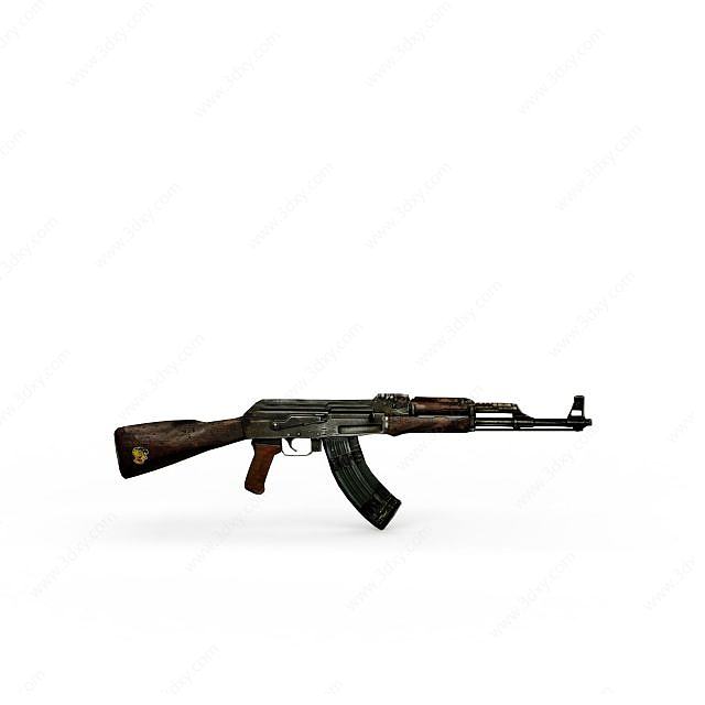 AK47机关枪3D模型