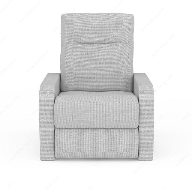 时尚灰色布艺沙发椅3D模型