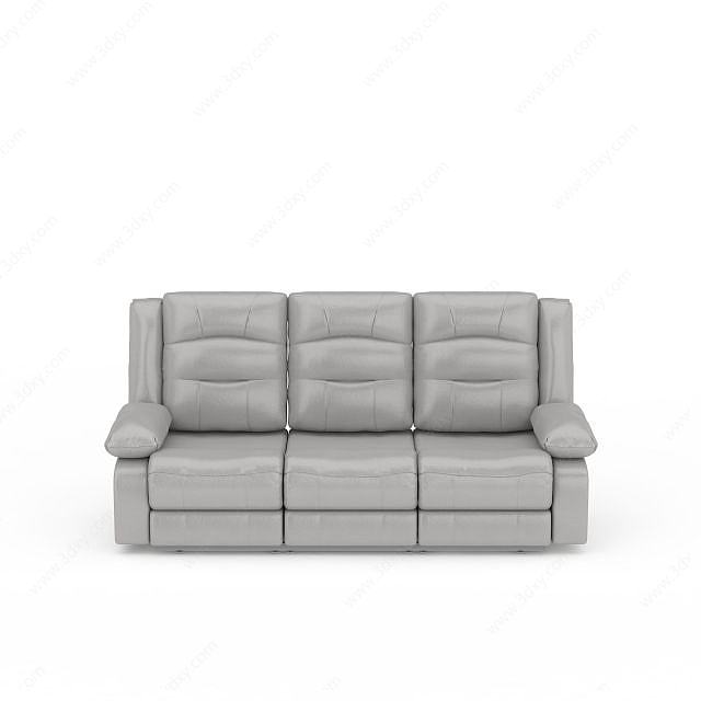 现代灰色皮沙发3D模型