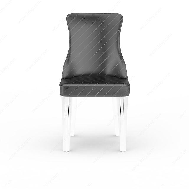 时尚黑色条纹皮质餐椅3D模型