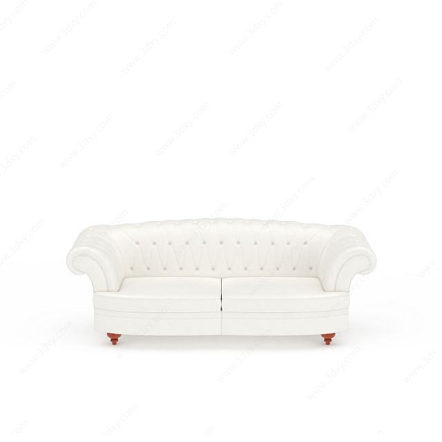 哈利法克斯白色软包沙发3D模型