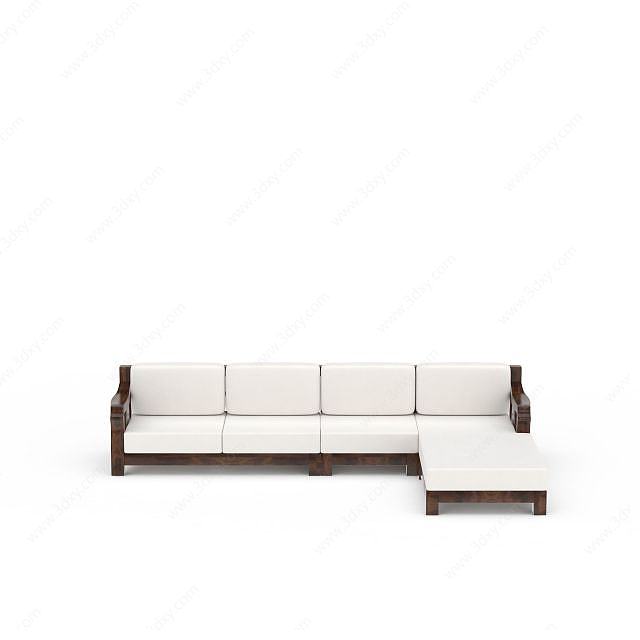 现代白色组合沙发3D模型