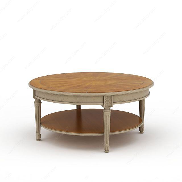欧式圆桌咖啡桌3D模型