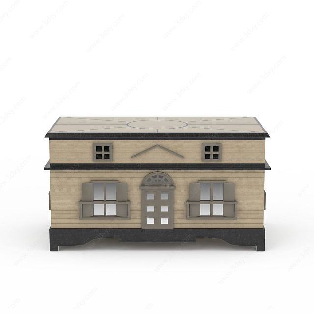 创意房形箱桌3D模型