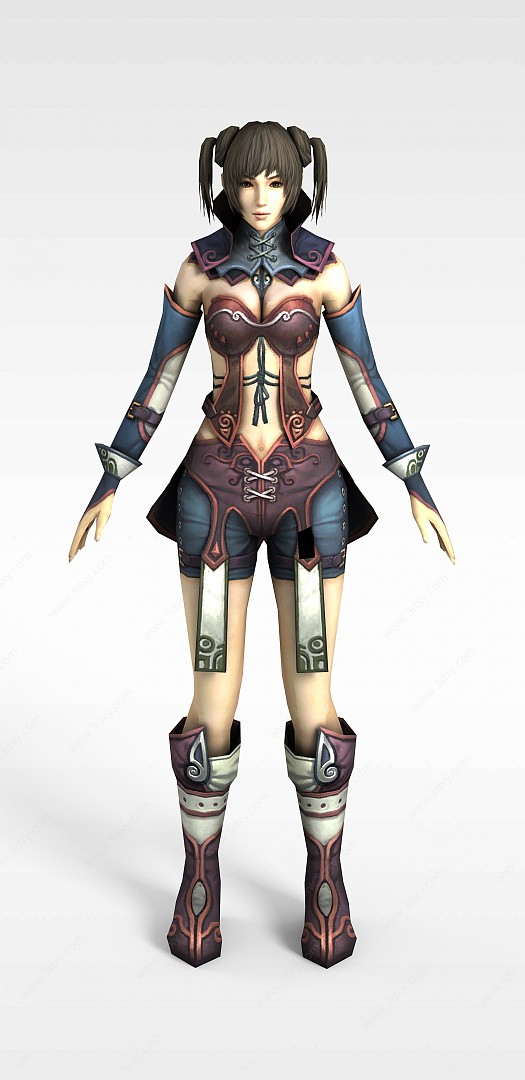 R2女召唤师游戏人物3D模型