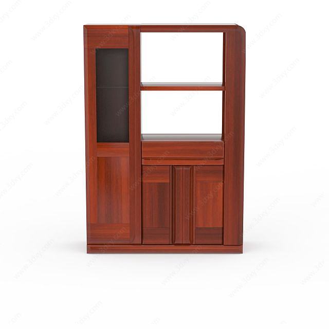 中式实木门厅柜3D模型