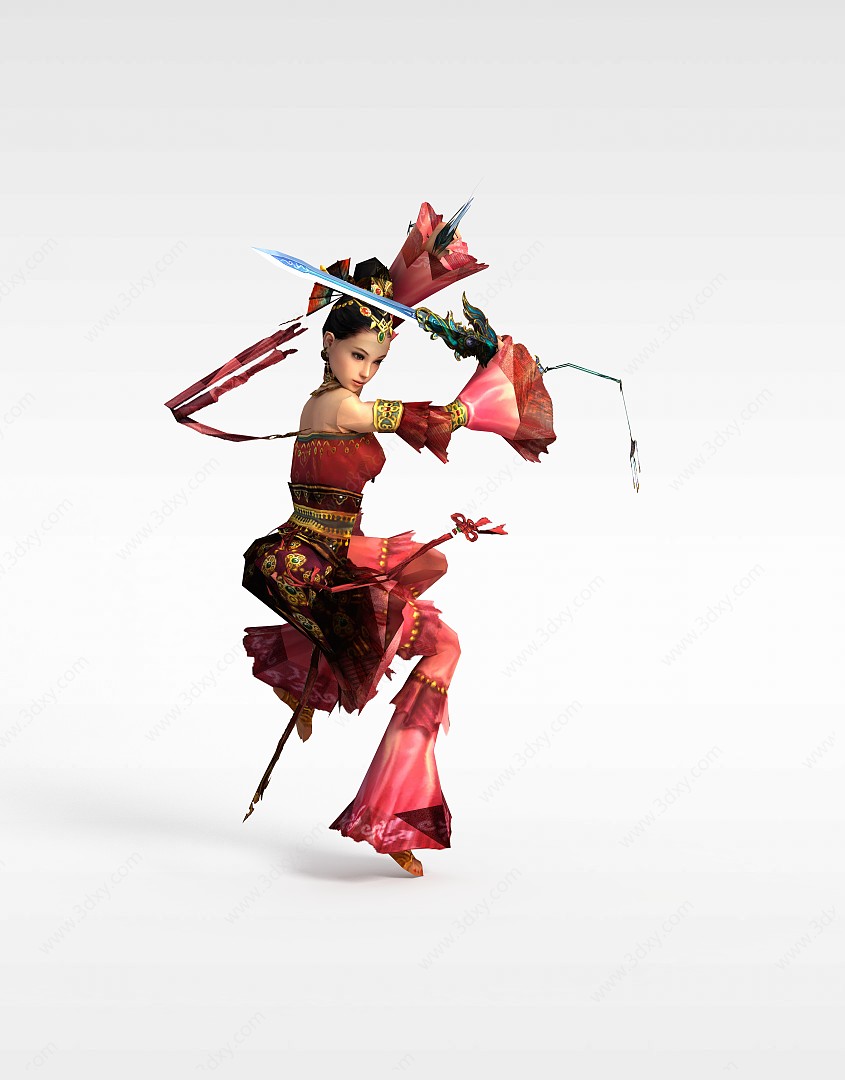 剑网三游戏人物3D模型