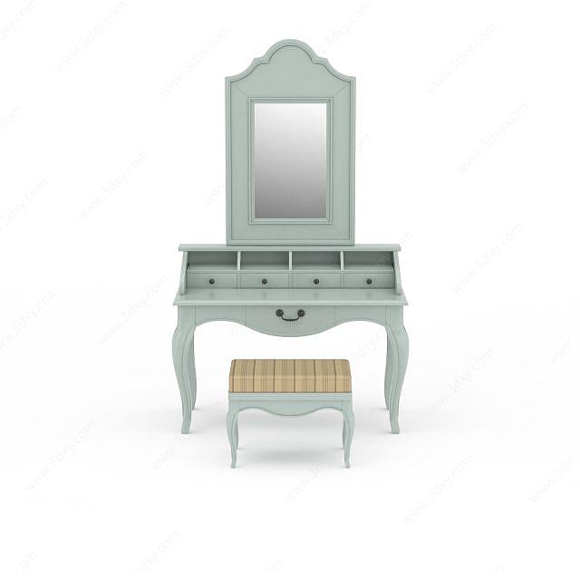 欧式梳妆台桌椅套装3D模型