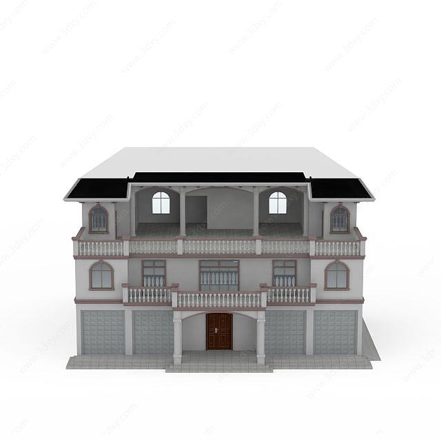 现代小洋楼别墅3D模型