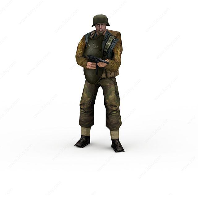 军人士兵战士男人3D模型