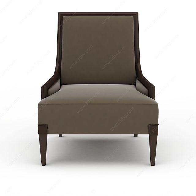 现代灰色绒面沙发3D模型