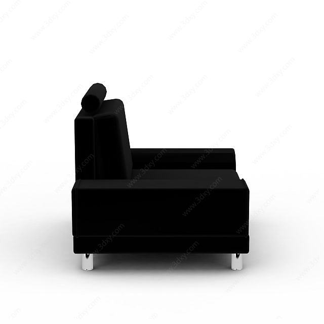 现代黑色布艺沙发3D模型